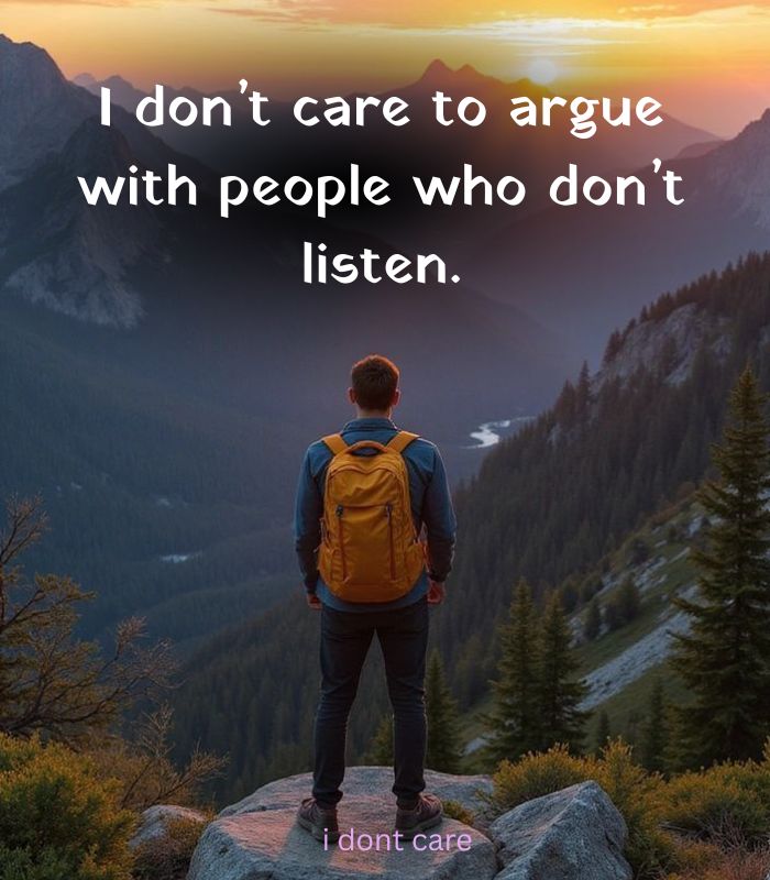 Calm & Mature I Don’t Care Quotes